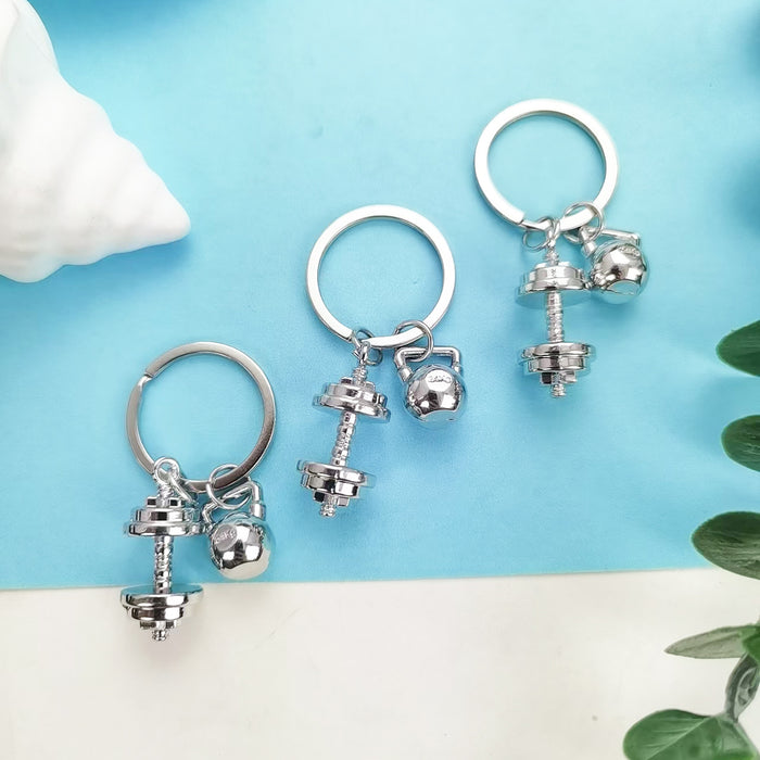 Wholesale Dumbbell Weight Pendant Metal Keychain