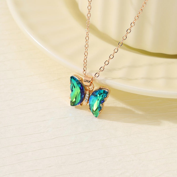 Wholesale Trendy Butterfly Jewelry Set Earrings Necklace Ring Alloy Fashion Accessory