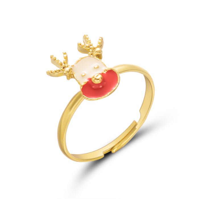 Wholesale Christmas Ring Set Cartoon Christmas Tree,  Old Man,  Elk Pattern Bracelet