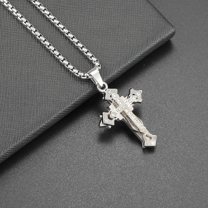 Wholesale Necklace Accessories Street Cross Personalized Alloy Pendant Sweater Chain