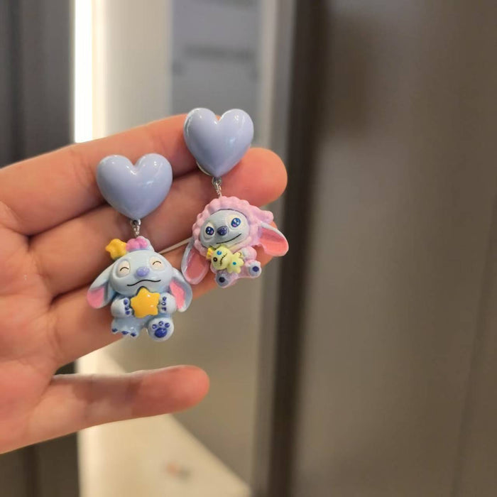 Wholesale Handmade fashionable funny cute silver needle earrings