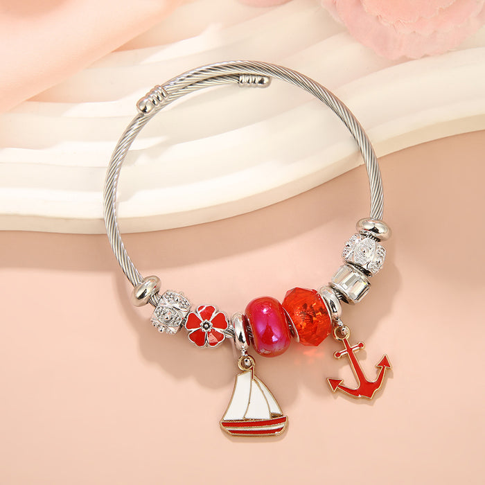 Wholesale Nautical Anchor Beaded Bracelet Women' s Summer Vacation MOQ≥2