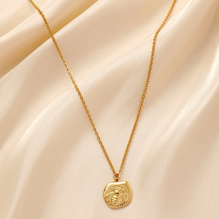 Wholesale Fashionable, personalized, versatile, simple, stainless steel retro coin short necklace, collarbone chain, neck chain