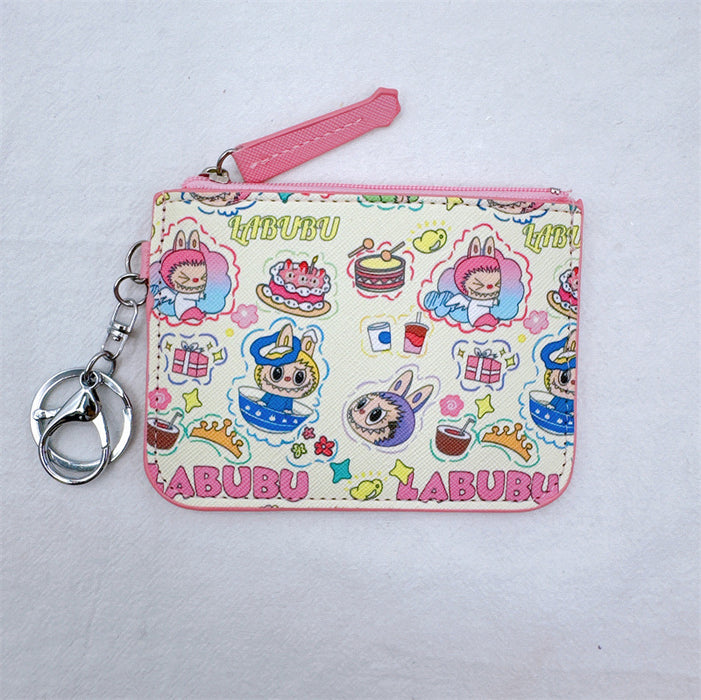 Wholesale 3pcs Cartoon forest elf card holder coin purse integrated with keychain pendant small elf card holder coin purse loose wallet