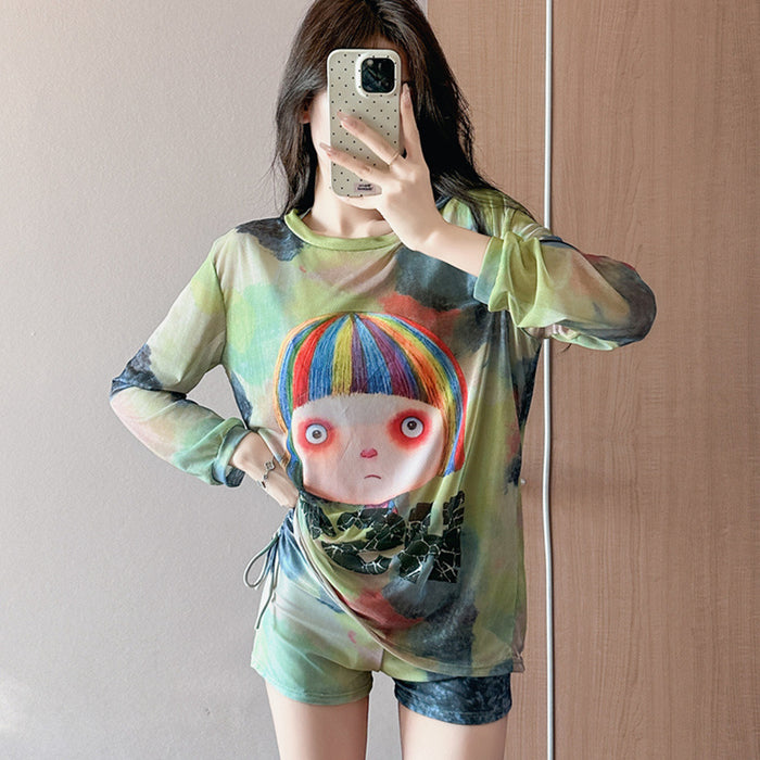 Wholesale Swimsuit, Hoodie, Long Sleeve, Sports Style, Hot Spring Split Three Piece Set