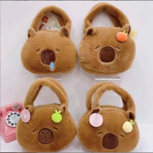 Wholesale Plush Capybara Backpack Cute Crossbody Handbag Female Cartoon Student Small Backpack
