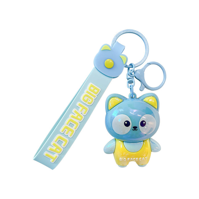 Wholesale PVC Electroplated Cartoon Cute Cat Keychain JDC-KC-YanG036