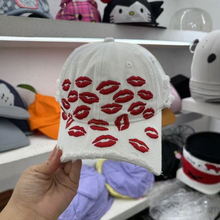 Wholesale Hand drawn horn hole baseball cap, street duck tongue hat