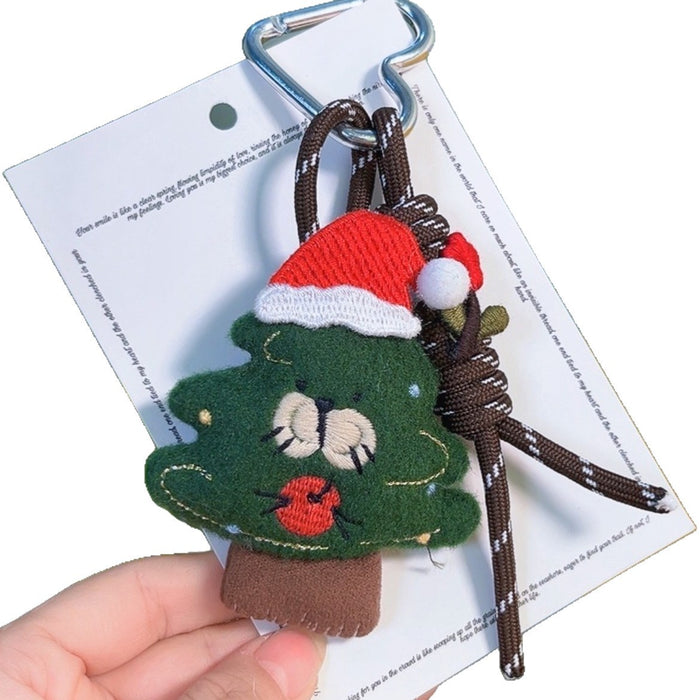 Wholesale Christmas Plush Keychain Bag Charm – Cute Santa and Tree Design Holiday Gift Accessory