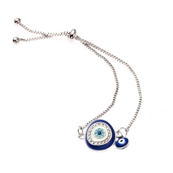 Wholesale Blue Devil' s Eye Bracelet Simple Retro Push-pull Bracelet