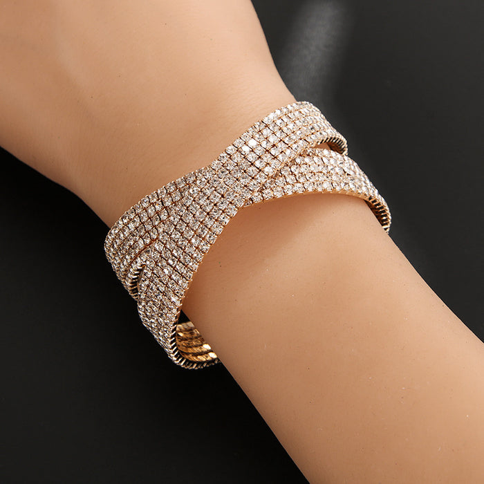 Wholesale Rhinestone steel wire ten row cross bracelet performance bracelet accessories