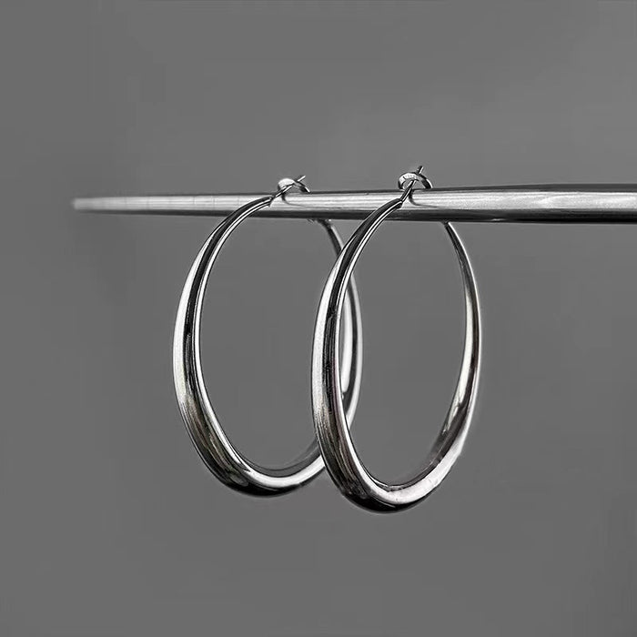 Wholesale Large Earrings 925 Silver Needle Circle Earrings
