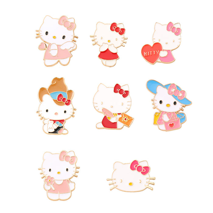 Wholesale Cartoon Cute Metal Cat Badge Brooch