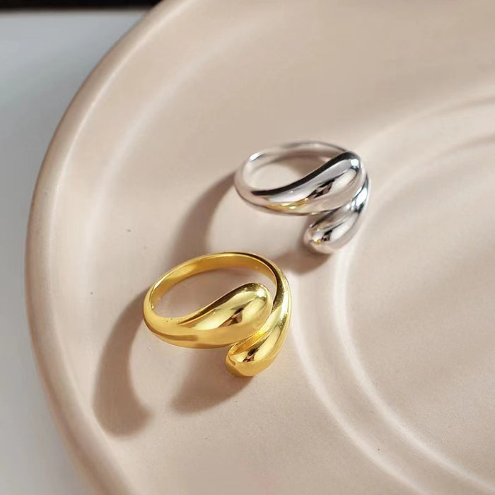 Wholesale Gap water drop ring irregular opening winding ring ring