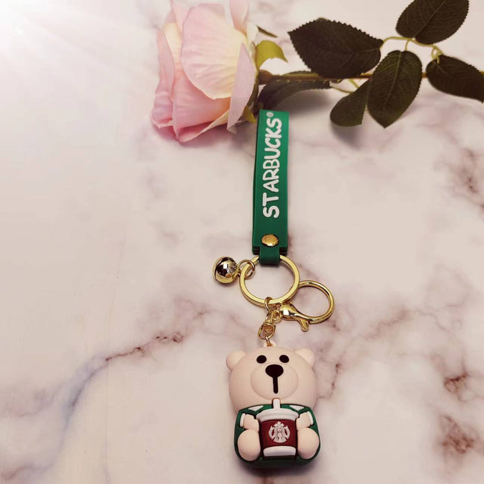 Llavero de dibujos animados de oso de peluche de PVC al por mayor