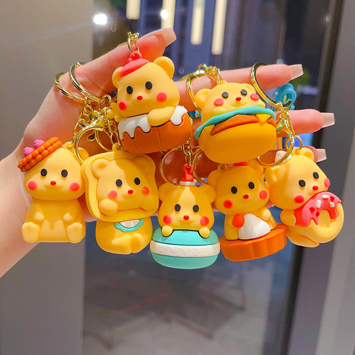 Wholesale   Bear Keychain Cute Silicone  Bear Pendant Cartoon Bag Hanging