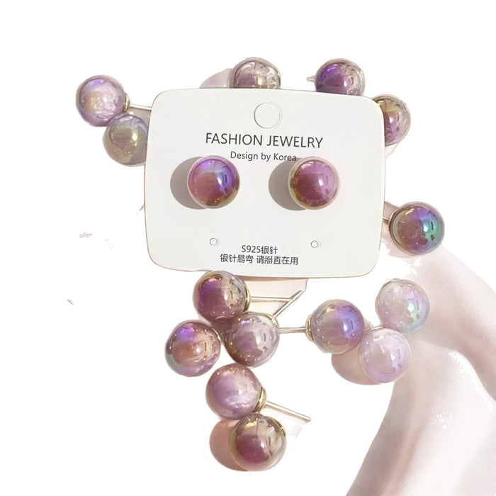 Wholesale Silver Needle 12MM Colorful Pearl Earrings with High Quality and Charm Candy Color Earrings