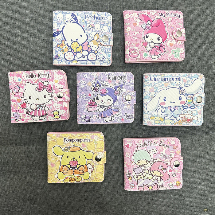 Wholesale K-POP Short PU Bi-fold Snap Wallet