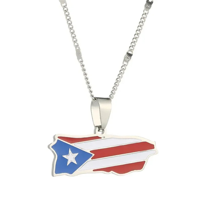 Wholesale Stainless steel map men's fashion map necklace