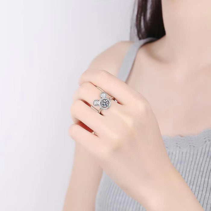 Wholesale Diamond Ring Carat Stars Brilliant Niche Texture Adjustable Ring