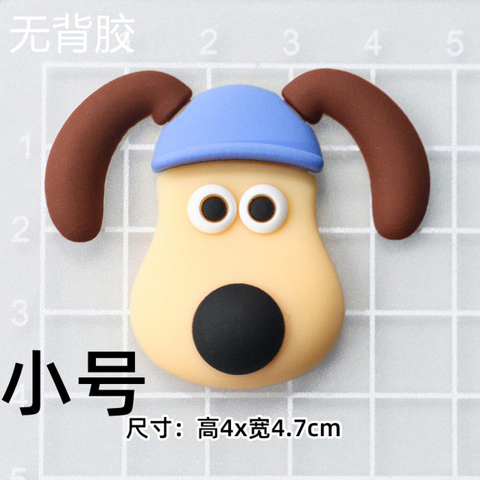 Wholesale 5pcs Cartoon Soft Rubber  Accessories Mobile Phone Shell Patch Hole Shoes Mouthwash Cup Three-dimensional Sticker  Puppy