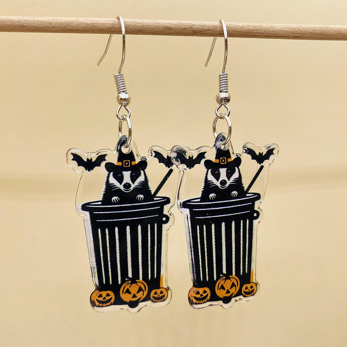 Wholesale  earrings black cat pumpkin horror skull fun earrings Christmas
