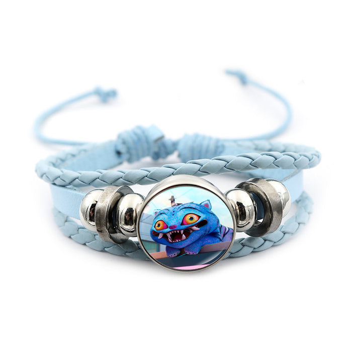 Wholesale Kpop Leather bracelet unisex pink multi-layer braided beaded hand jewelry anime surrounding