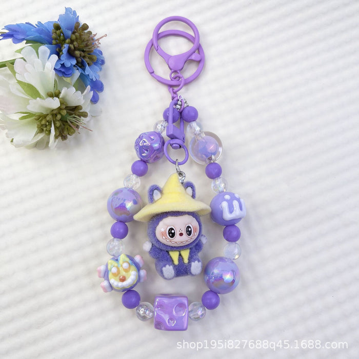 Wholesale New Flocked Wizard Plush Cute Phone Chain Keychain Bag Doll Pendant Accessories