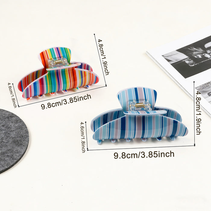 Wholesale Striped Shark Clip PVC Hair Claw Fashion Accessory For Everyday Styling And Boutique Resale