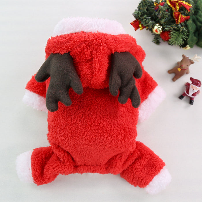 Wholesale Dogs Christmas Pet Supplies Clothes  Cotton Coat Autumn and Winter Elk Cat and Dog Clothes