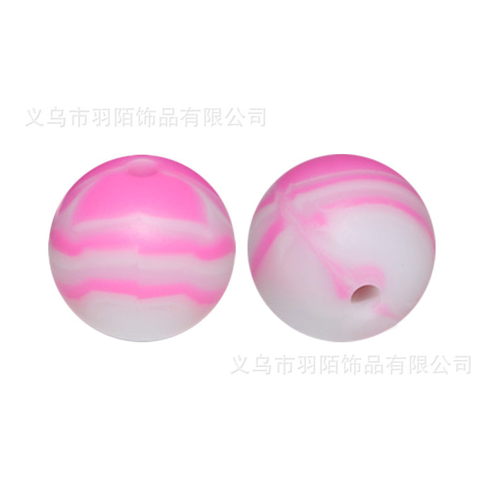 Wholesale 50pcs Rainbow Mixed Color Leopard Print Series Silicone Balls JDC-BDS-HongZhou018