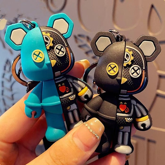 Wholesale Silicone Creative Semi-Anatomy Mechanical Bear Keychain