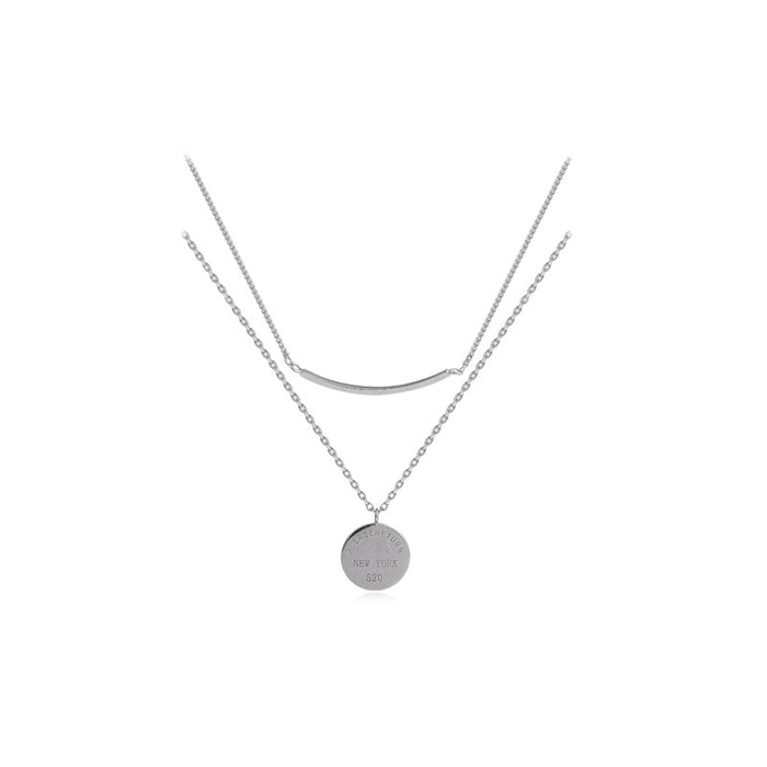 Wholesale Silver double-layer necklace women's