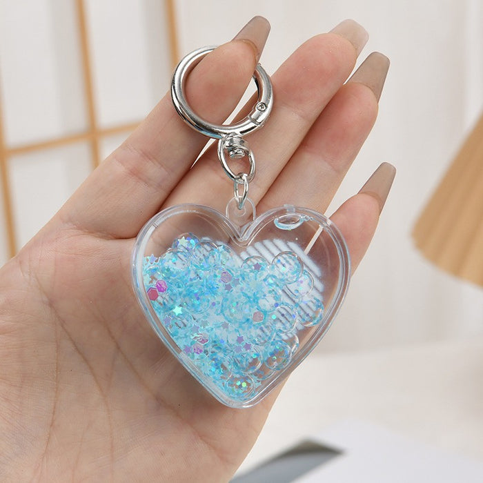 Wholesale Acrylic oil-filled pendant,  glow-in-the-dark iceberg cup keychain