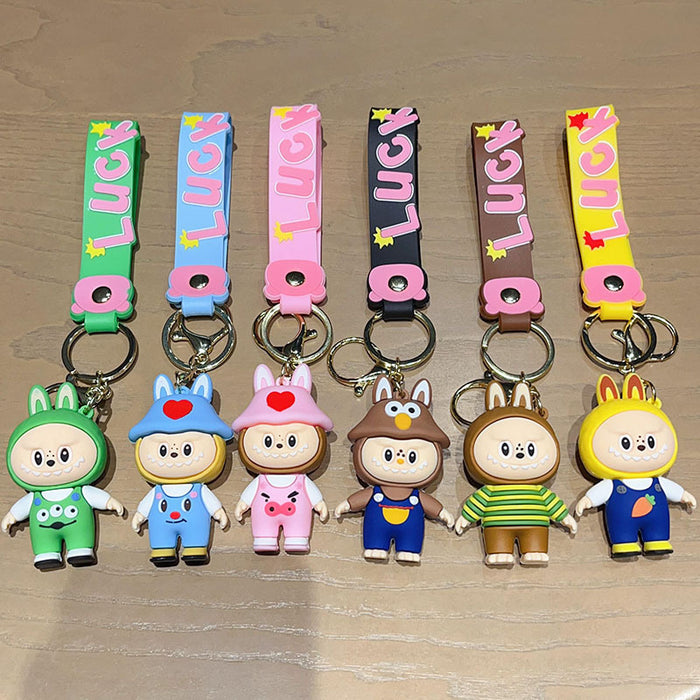 Wholesale Dress-up Little Sheep Keychain Creative Doll Pendant Car Keychain Accessory Small Gift