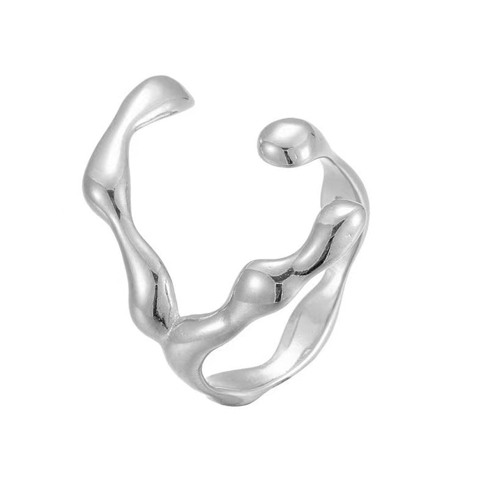 Wholesale Fashion trend inlaid ring, light luxury niche open mouth ring