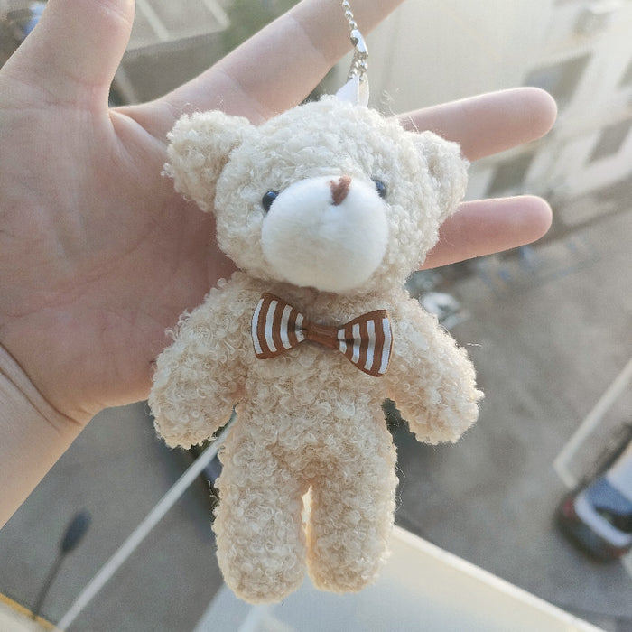 Wholesale Pearl Plush Teddy Bear Plush Toy Keychain Pendant Kindergarten Toy Small Gift Wedding Event JDC-KC-RC001