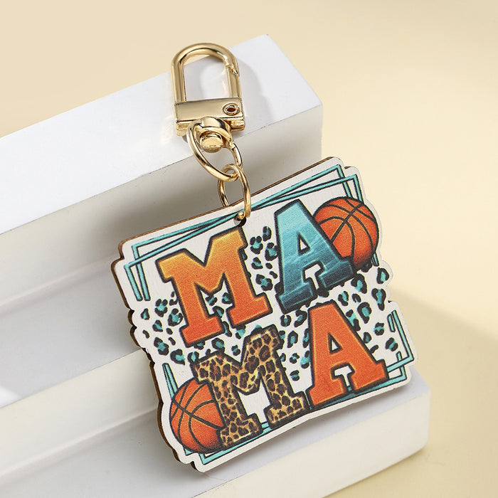 Wholesale Mama Letter Wooden Keychain JDC-KC-QiDing013