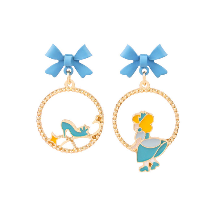 Wholesale  S925 Silver Needle Cartoon Character Earrings  Blue Bow Earrings  Earrings