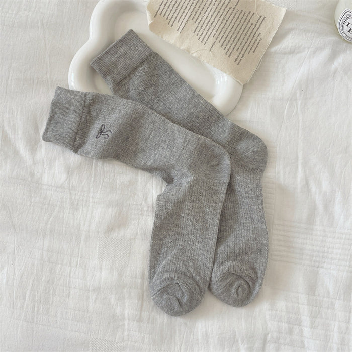 Wholesale Socks, thin, mid length, butterfly knot, long tube, breathable, mesh, stacked socks
