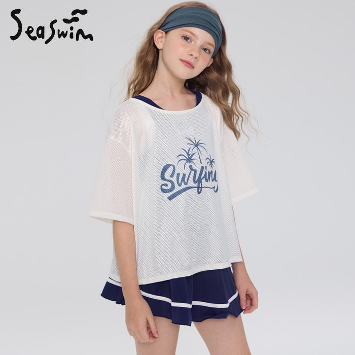 Wholesale New Split Three piece Swimsuit for Girls, Sunscreen and Conservative Children's Swimsuit