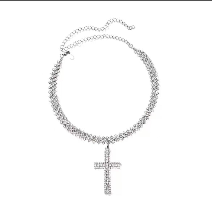 Wholesale Jewelry full diamond cross pendant necklace