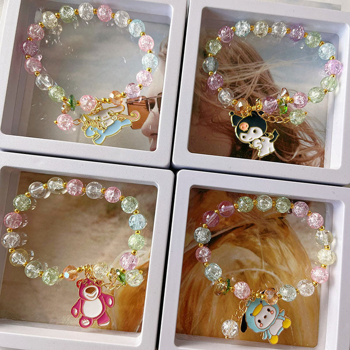 Wholesale glass colorful fireworks cartoon bracelets JDC-BT-JinXi002