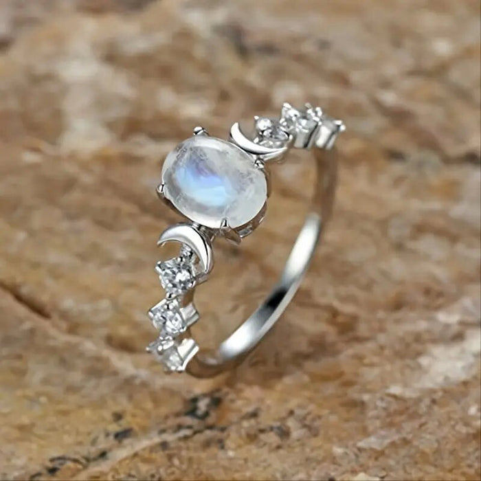 Wholesale Vintage oval ring moon ring