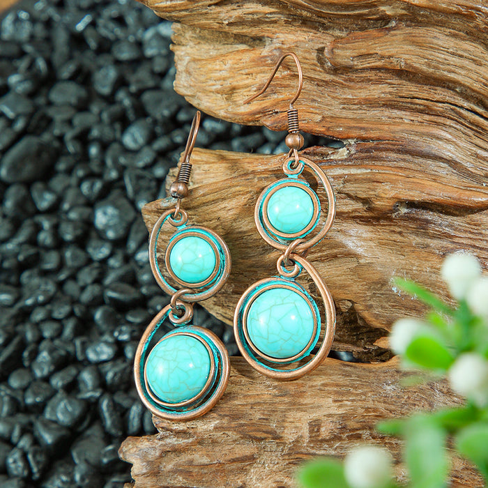 Wholesale Zinc Alloy Bohemian Turquoise Earring Set Fashion Jewelry Accessory MOQ≥2