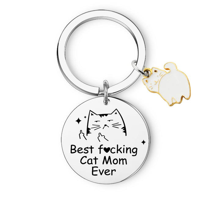 Wholesale Cute Cat Stainless Steel Keychain JDC-KC-JinZ001