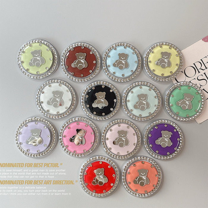 Wholesale Bear-Shaped Mirror Phone Holder with Rhinestones