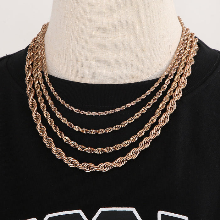 Wholesale Trendy Twist Chain Necklace Titanium Steel Jewelry