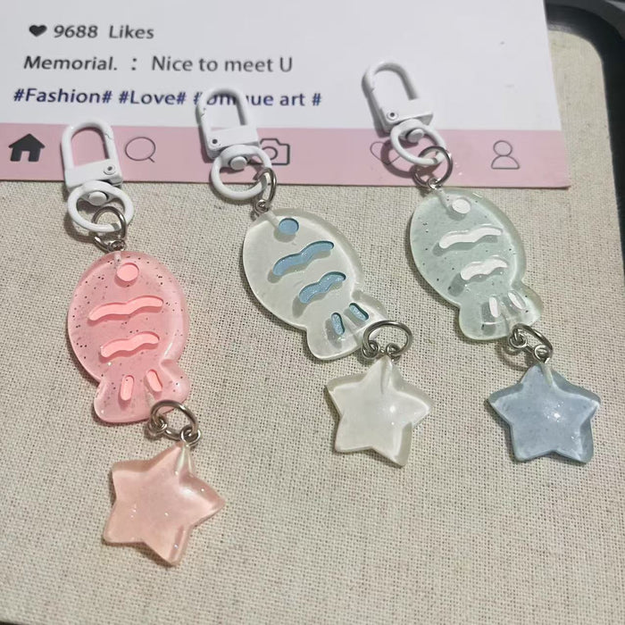 Wholesale Trendy Colorful Tropical Fish Keychain Pendant Stylish Girl Gift Plastic Resin Bag Charm Boutique Resale Accessory