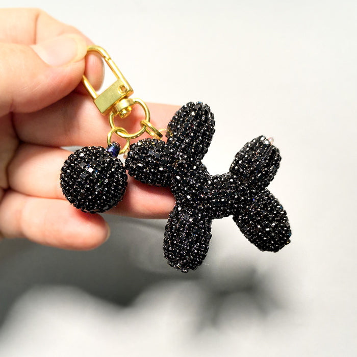 Wholesale Cute Balloon Puppy Diamond Car Keychain Pendant Doll Pendant Accessories Lanyard